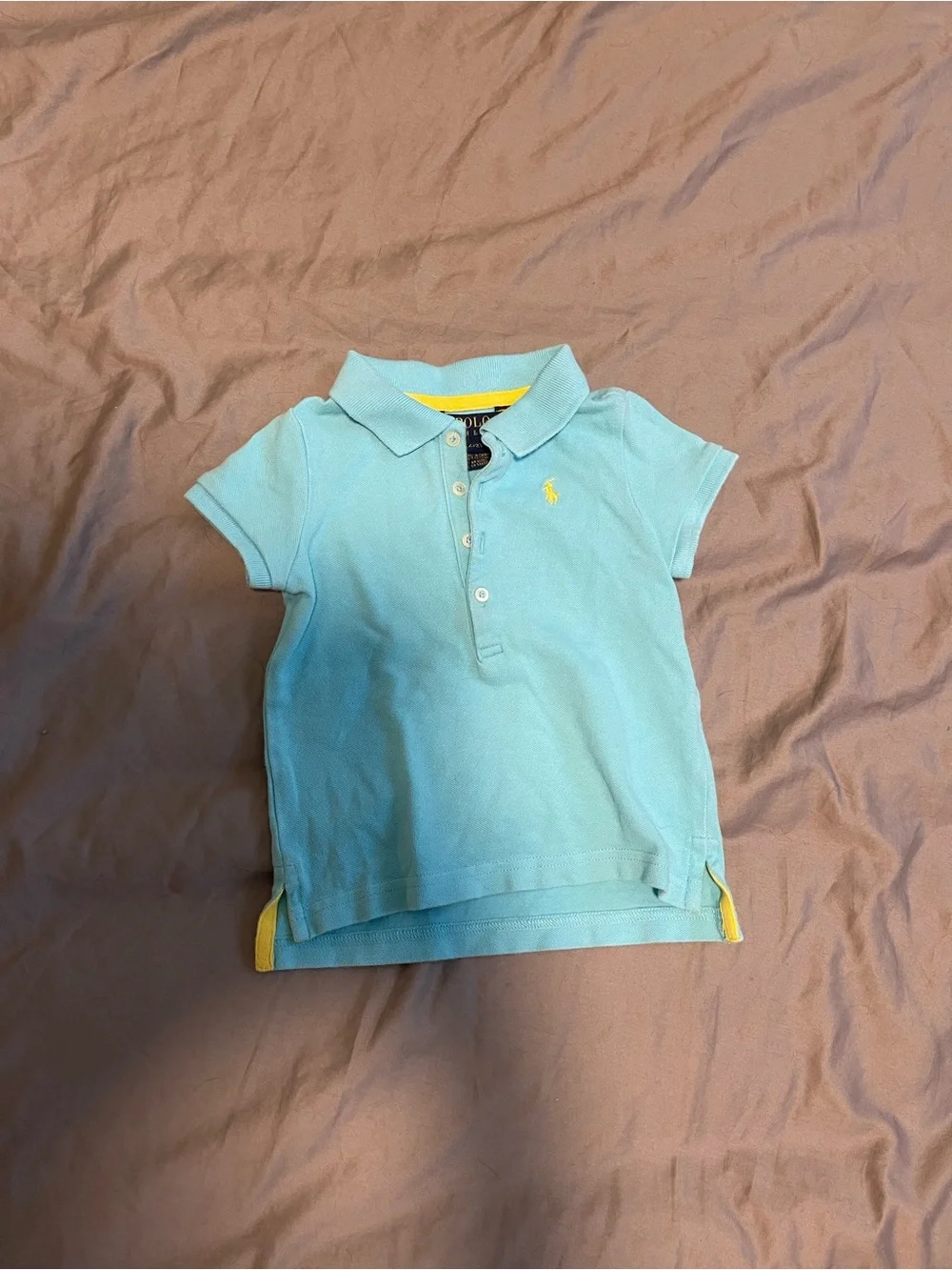 Ralph Lauren Toddler Polo in Light Blue with Yellow Accents